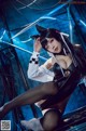 Coser @ 水 淼 Aqua Vol.054: 碧蓝 航线 爱 宕 犬 同人 机车 (40 photos)